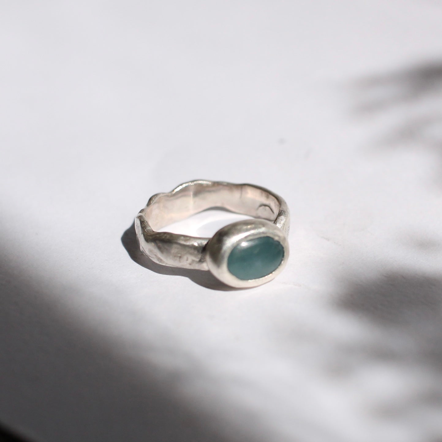 anillo CHATO + AGUAMARINA